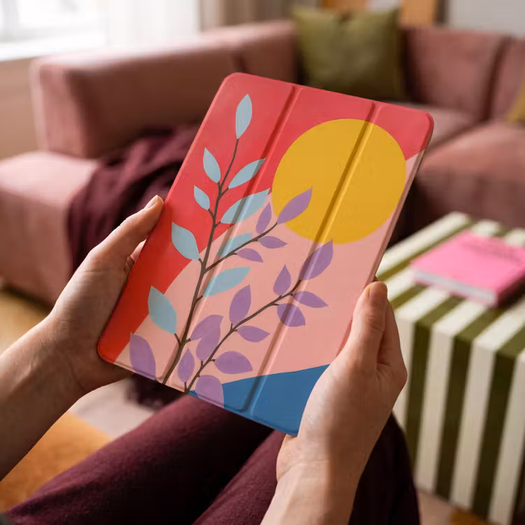 iPad-Hülle - Blätter - Sonne - Abstrakte Formen — 4