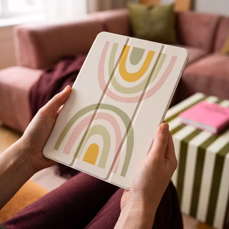 iPad-Hülle - Regenbogen - Pastell - Grün - Rosa - Modern — 4