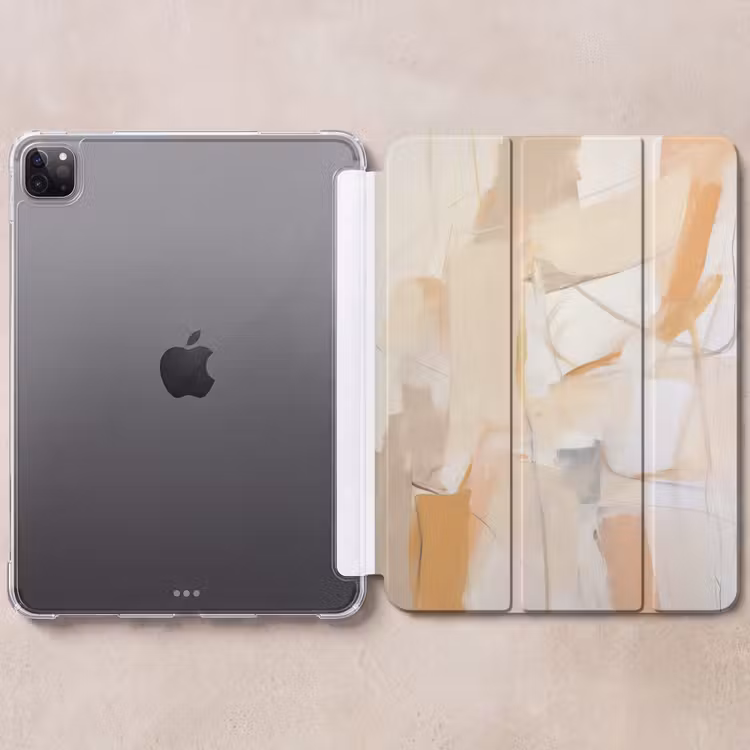 iPad-Hülle - Abstrakt - Beige - Orange - Kunst - Modern — 6