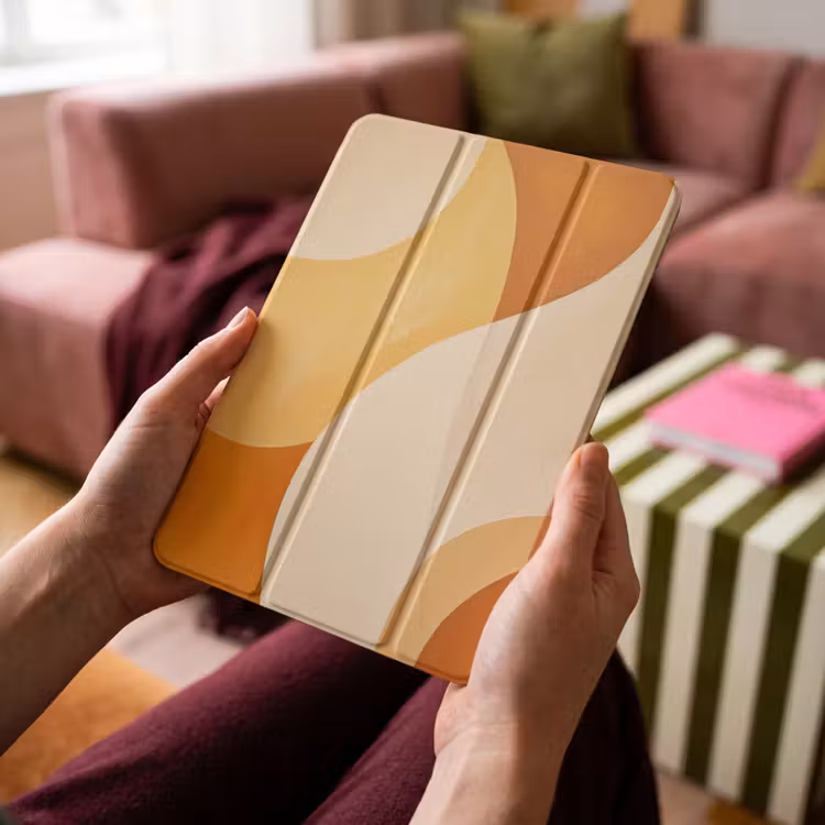 iPad-Hülle - Abstrakt - Muster - Modern - Beige - Orange — 4