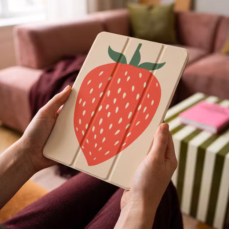 iPad-Hülle - Erdbeere - Rot - Modern - Boho — 4