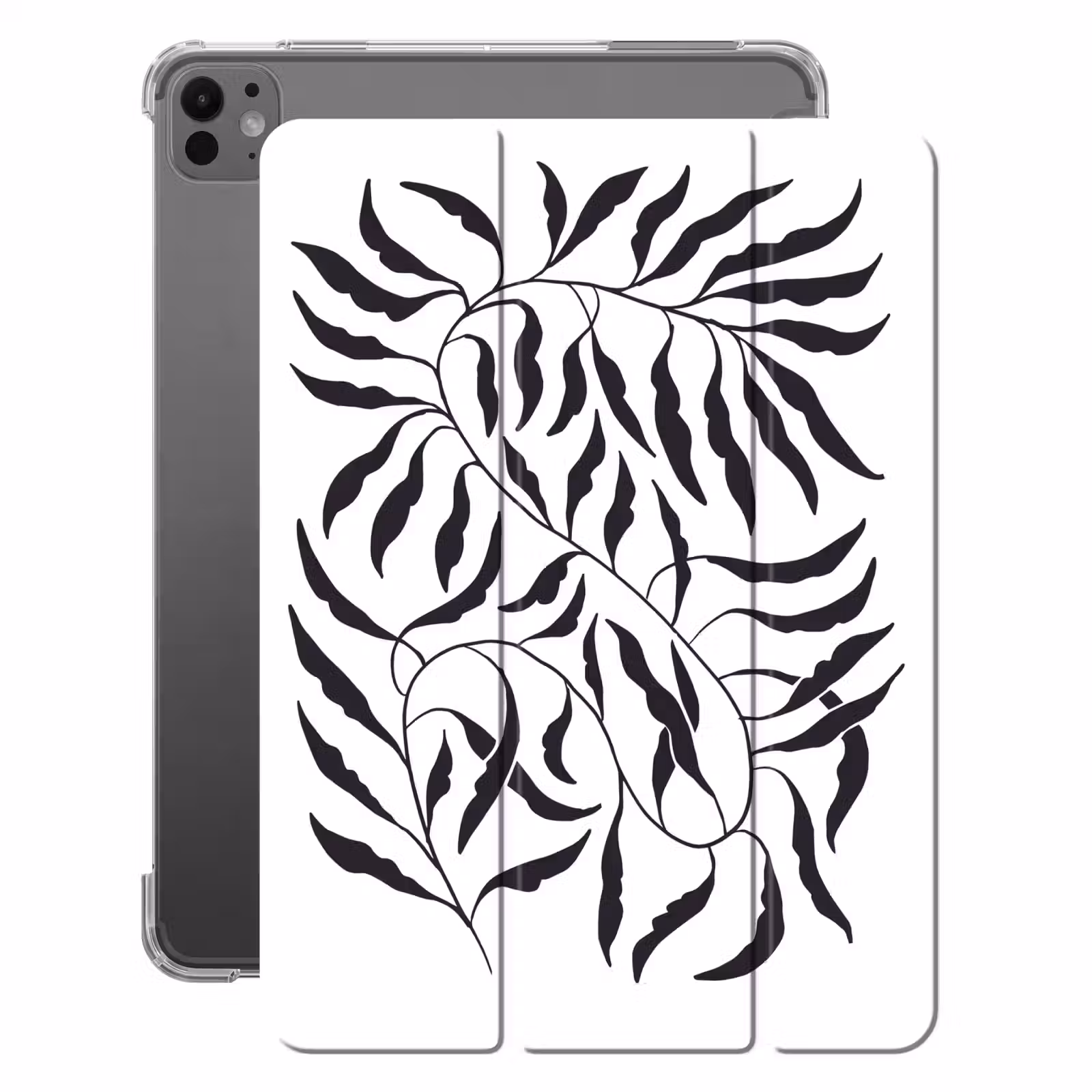 iPad-Hülle - Blätter - Pflanzen - böhmisch - weiß - abstrakt — 1