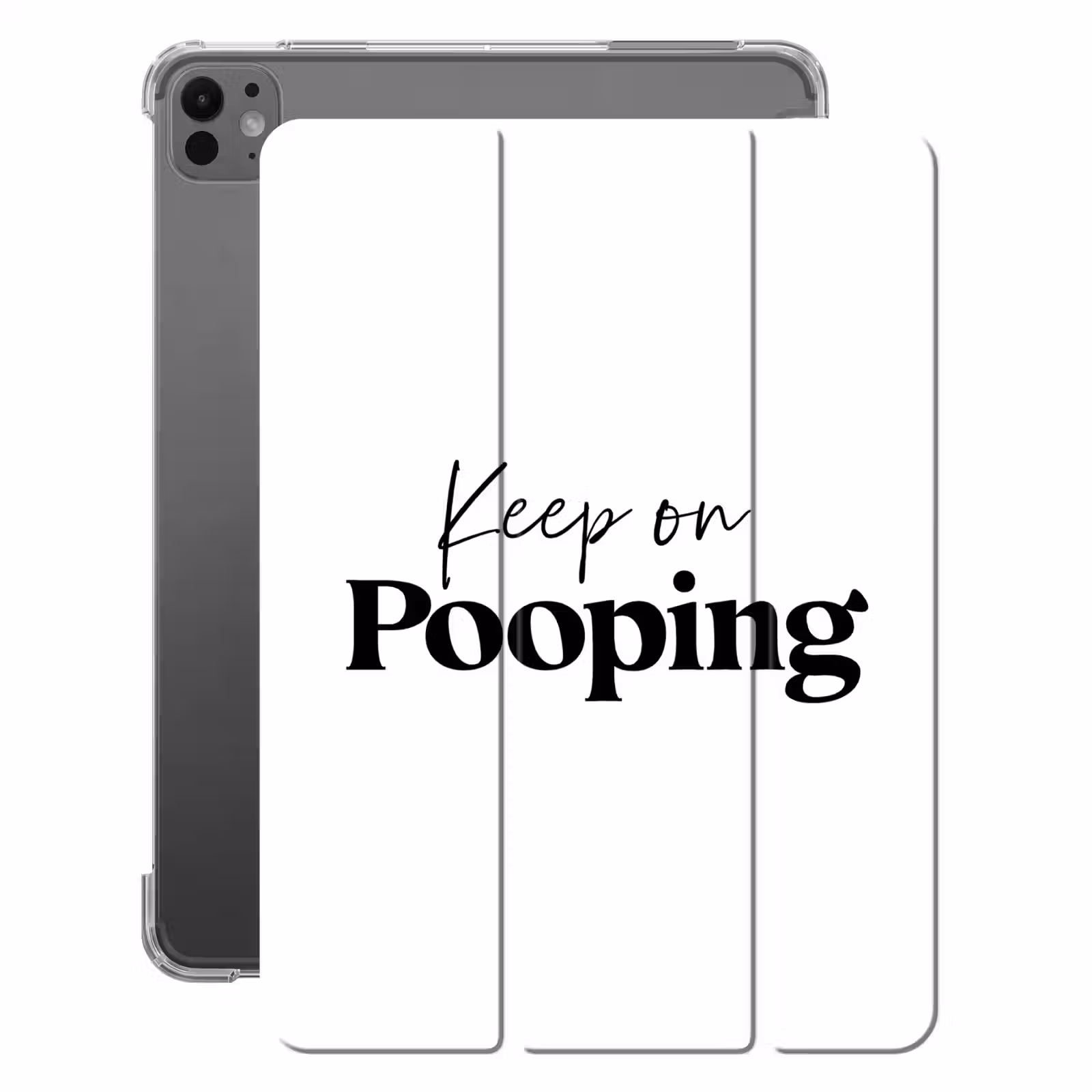 iPad-Hülle - Sprichwörter - Immer weiter kacken - Weiß - Zitate — 1