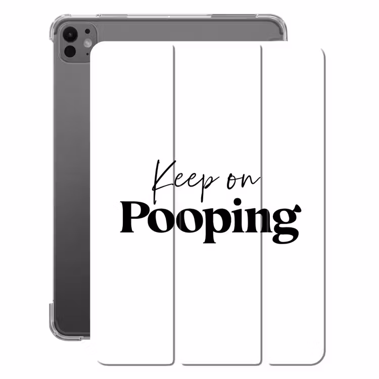 iPad-Hülle - Sprichwörter - Immer weiter kacken - Weiß - Zitate — 1