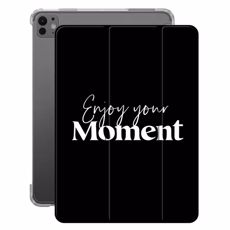 iPad-Hülle - Zitate - Genieße deinen Moment - Sprichwort - Schwarz — 1