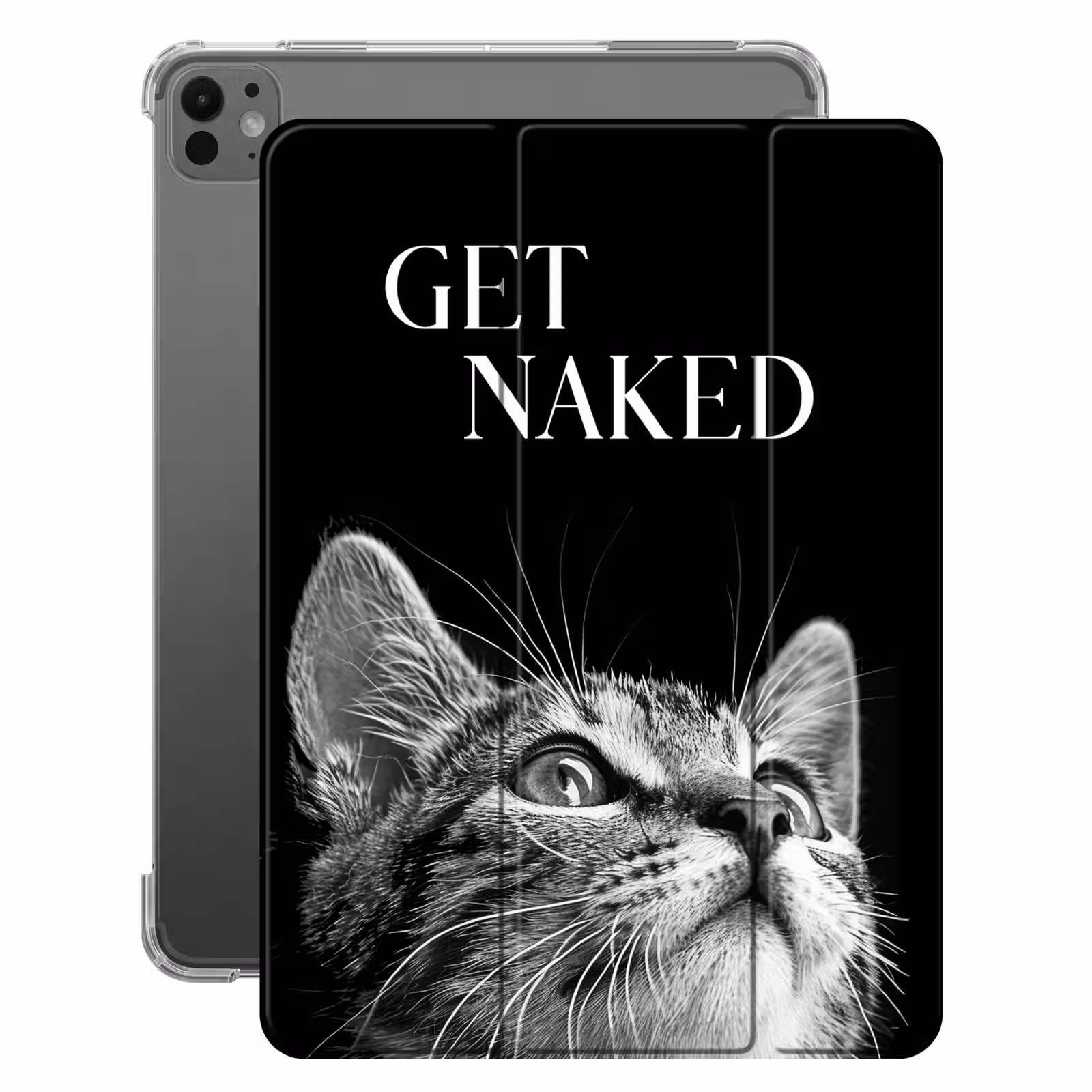 iPad-Hülle - Katze - Tiere - Zitat - Sich ausziehen - Schwarz — 1