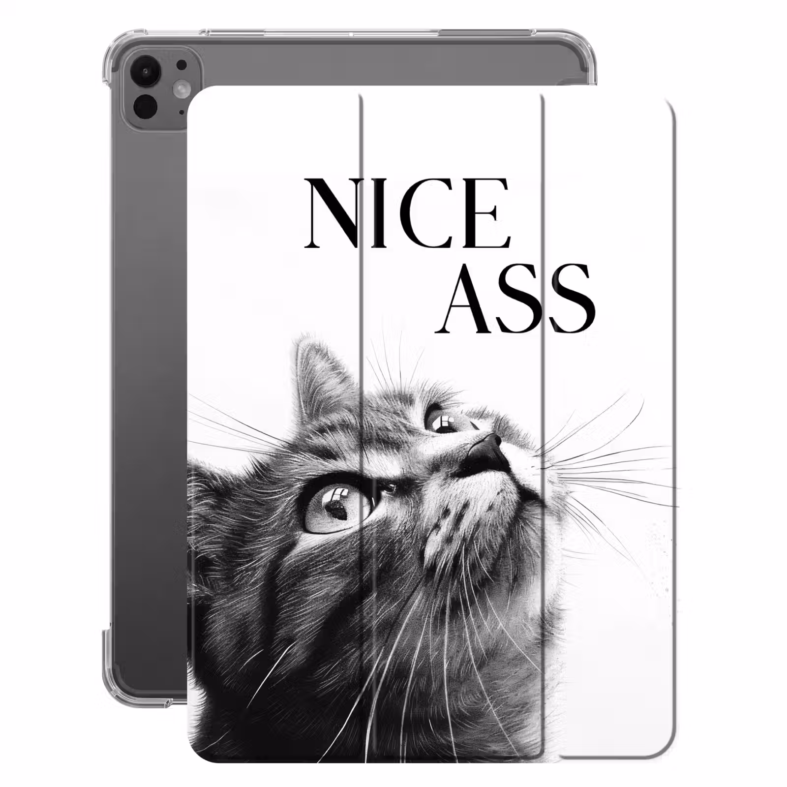 iPad-Hülle - Katzen - Netter Arsch - Zitat - Schwarz und weiß - Sprichwörter — 1