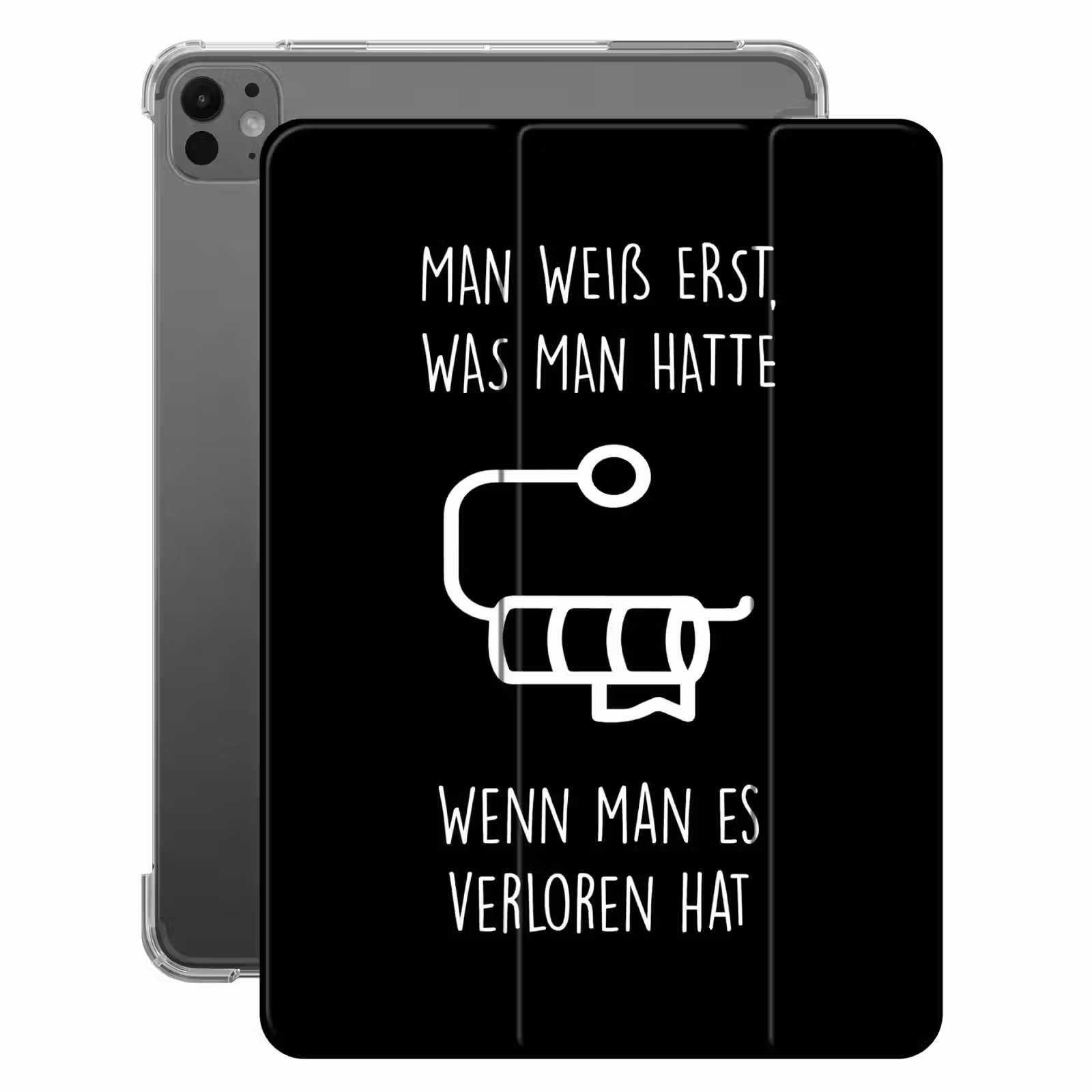 iPad-Hülle - Zitate - Toilettenpapier - Schwarz - Humor — 1