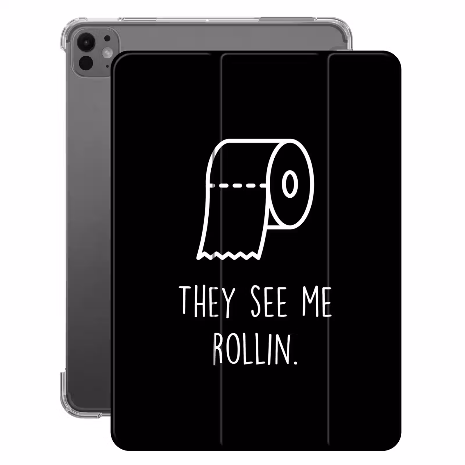 iPad-Hülle - Zitate - Toilettenpapier - Sie sehen mich rollen - Schwarz - Sprichwörter — 1