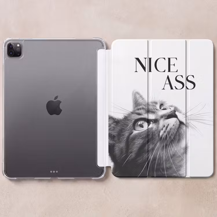 iPad-Hülle - Katzen - Netter Arsch - Zitat - Schwarz und weiß - Sprichwörter — 6