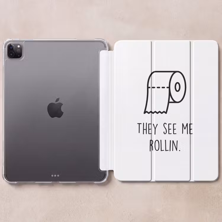 iPad-Hülle - Sprichwort - Toilettenpapier - Sie sehen mich rollen - Weiß - Zitate — 6