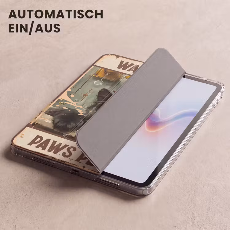 iPad-Hülle - Vintage - Katze - Zitate - Pfoten waschen bitte - Sprichwörter — 5