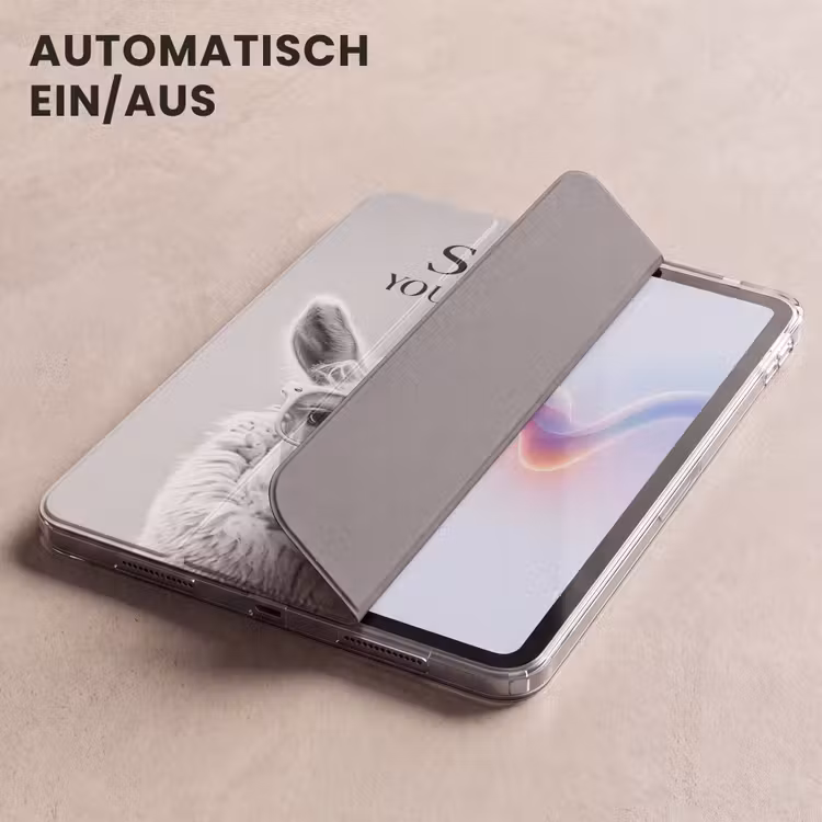 iPad-Hülle - Zitate - Lama - Lächeln - Sprichwörter - Grau — 5