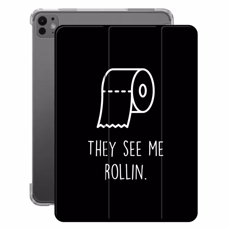 iPad-Hülle - Zitate - Toilettenpapier - Sie sehen mich rollen - Schwarz - Sprichwörter — 1