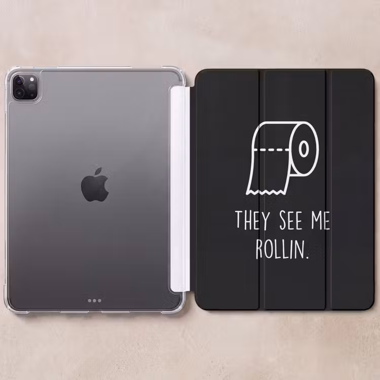 iPad-Hülle - Zitate - Toilettenpapier - Sie sehen mich rollen - Schwarz - Sprichwörter — 6