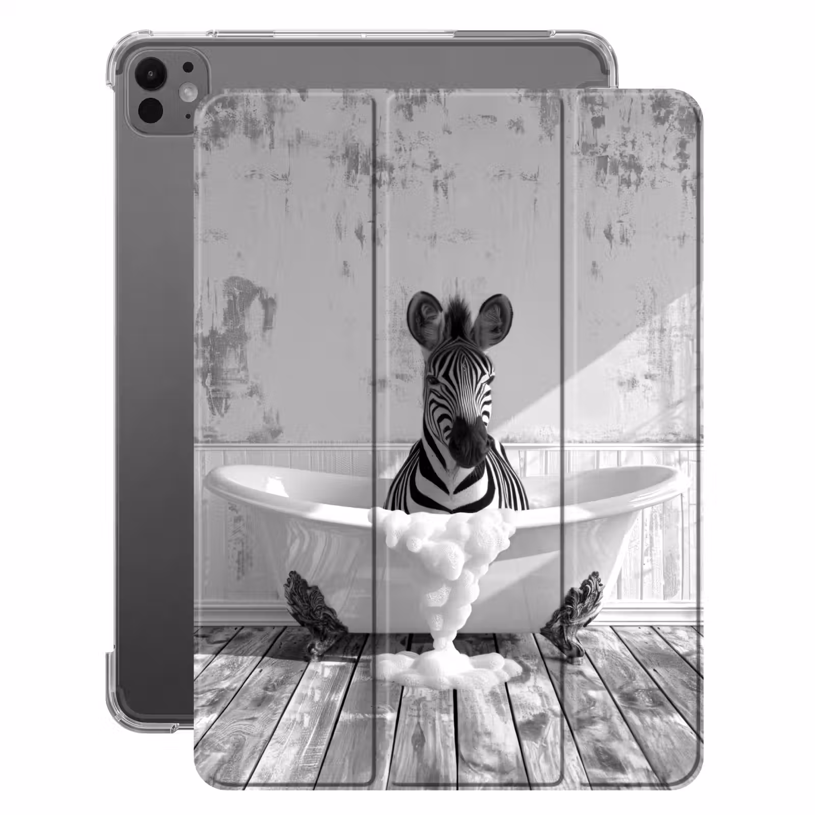 iPad-Hülle - Zebra - Wildlife - Vintage - Schwarz - Weiß — 1