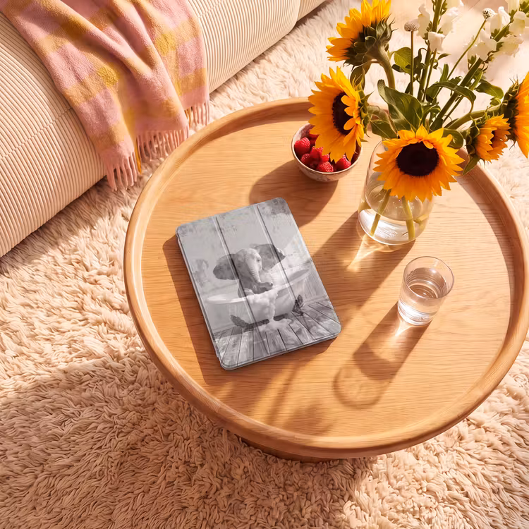 iPad-Hülle - Elefant - Vintage - Tiere - Schwarz - Weiß — 2