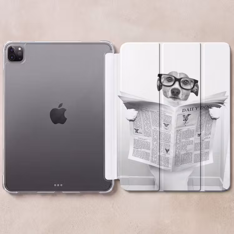iPad-Hülle - Hund - Zeitung - Toilette - Schwarz und weiß - Tiere — 6