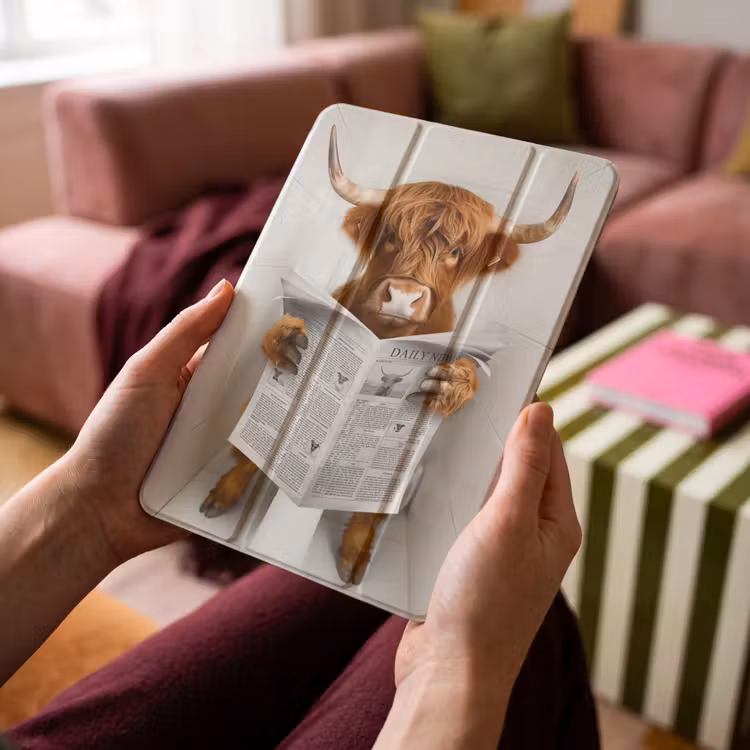 iPad-Hülle - Schottischer Highlander - Tier - Zeitung - Toilette — 4