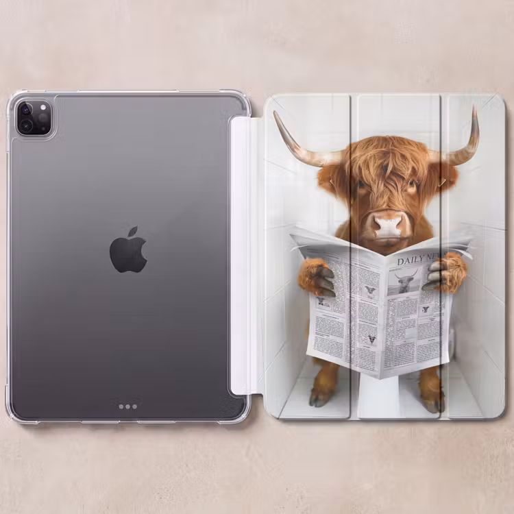 iPad-Hülle - Schottischer Highlander - Tier - Zeitung - Toilette — 6
