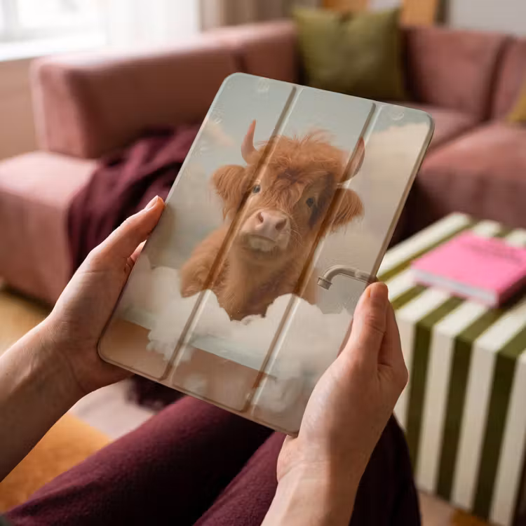 iPad-Hülle - Schottischer Hochländer - Bad - Schaum - Kuh — 4