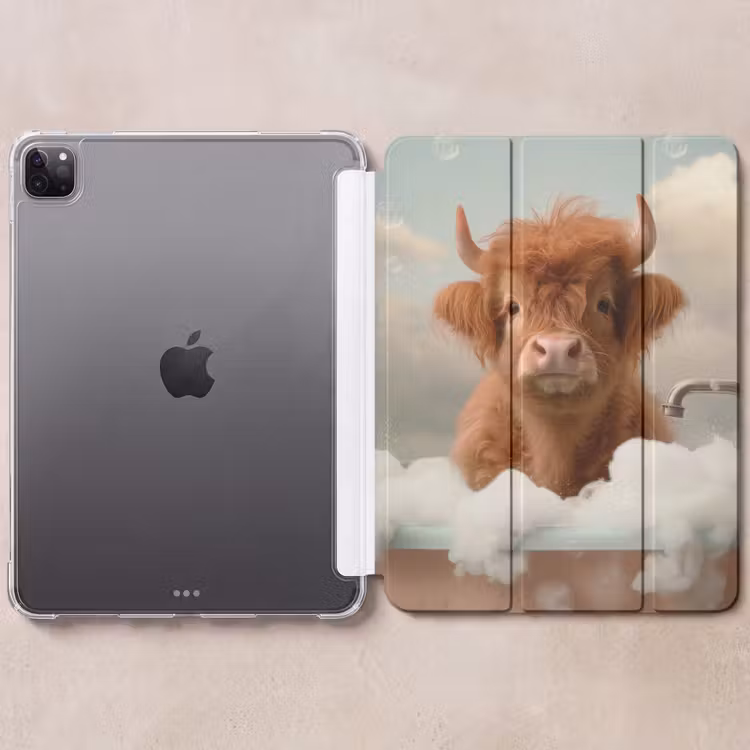 iPad-Hülle - Schottischer Hochländer - Bad - Schaum - Kuh — 6