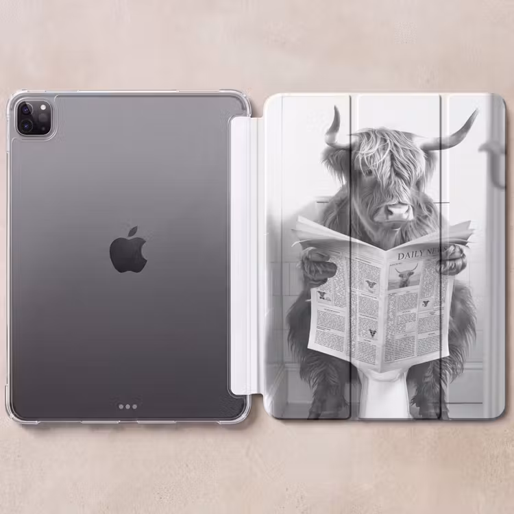 iPad-Hülle - Scottish Highlander - Tier - Zeitung - WC — 6