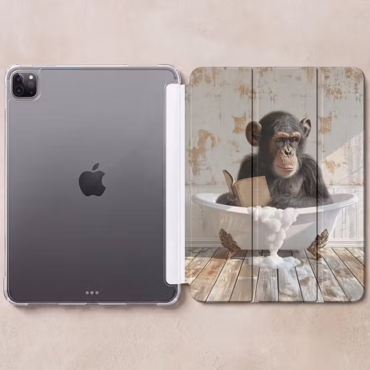 iPad-Hülle - Vintage - Affe - Badewanne - Schaumstoff - Tier — 6