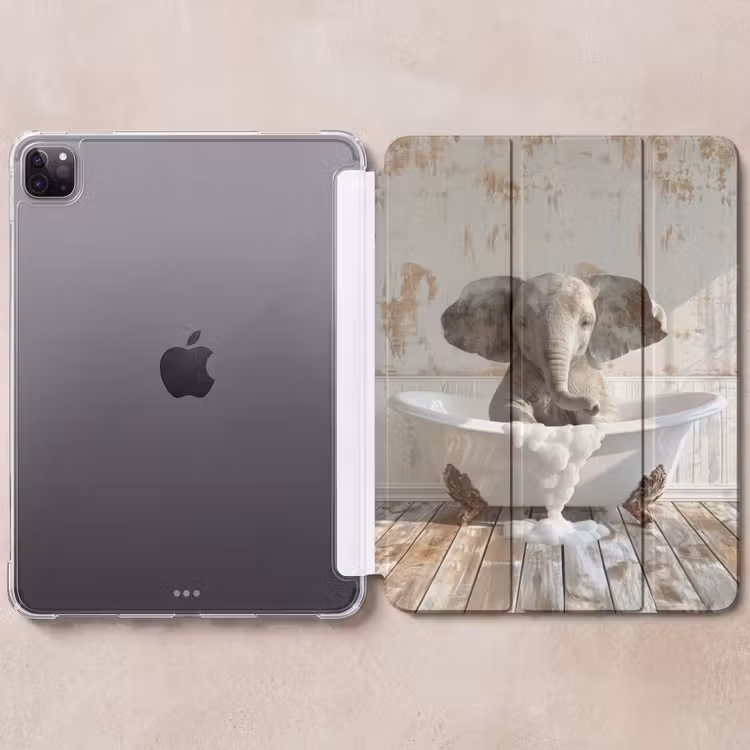 iPad-Hülle - Vintage - Elefant - Badewanne - Schaumstoff - Wildlife — 6