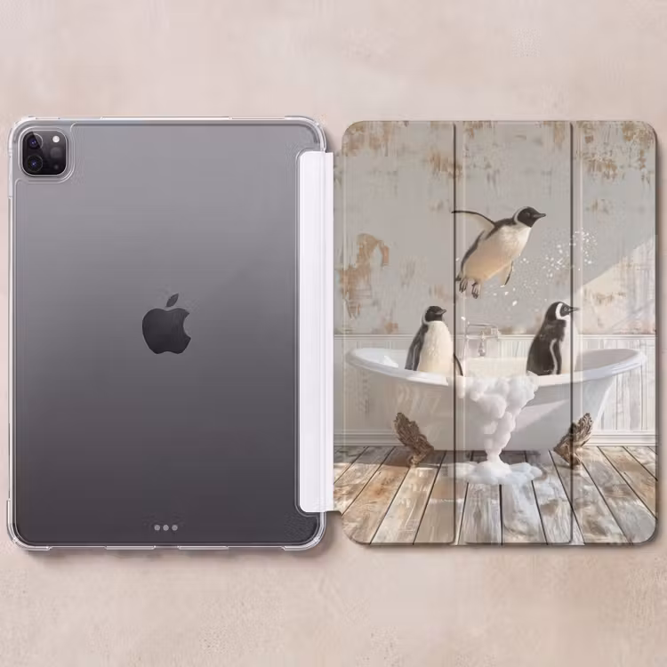 iPad-Hülle - Vintage - Pinguin - Badewanne - Schaumstoff — 6