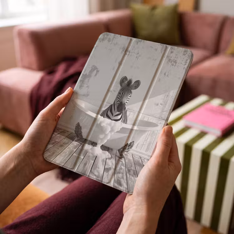 iPad-Hülle - Zebra - Wildlife - Vintage - Schwarz - Weiß — 4