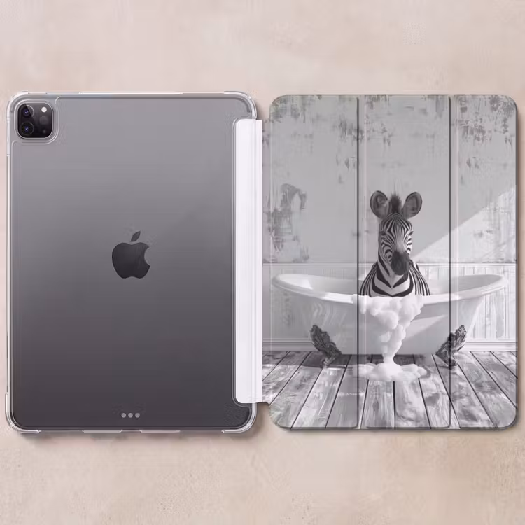 iPad-Hülle - Zebra - Wildlife - Vintage - Schwarz - Weiß — 6