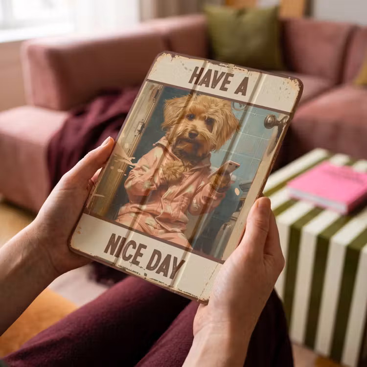 iPad-Hülle - Zitate - Hund - Schönen Tag noch - Vintage - Sprichwort — 4