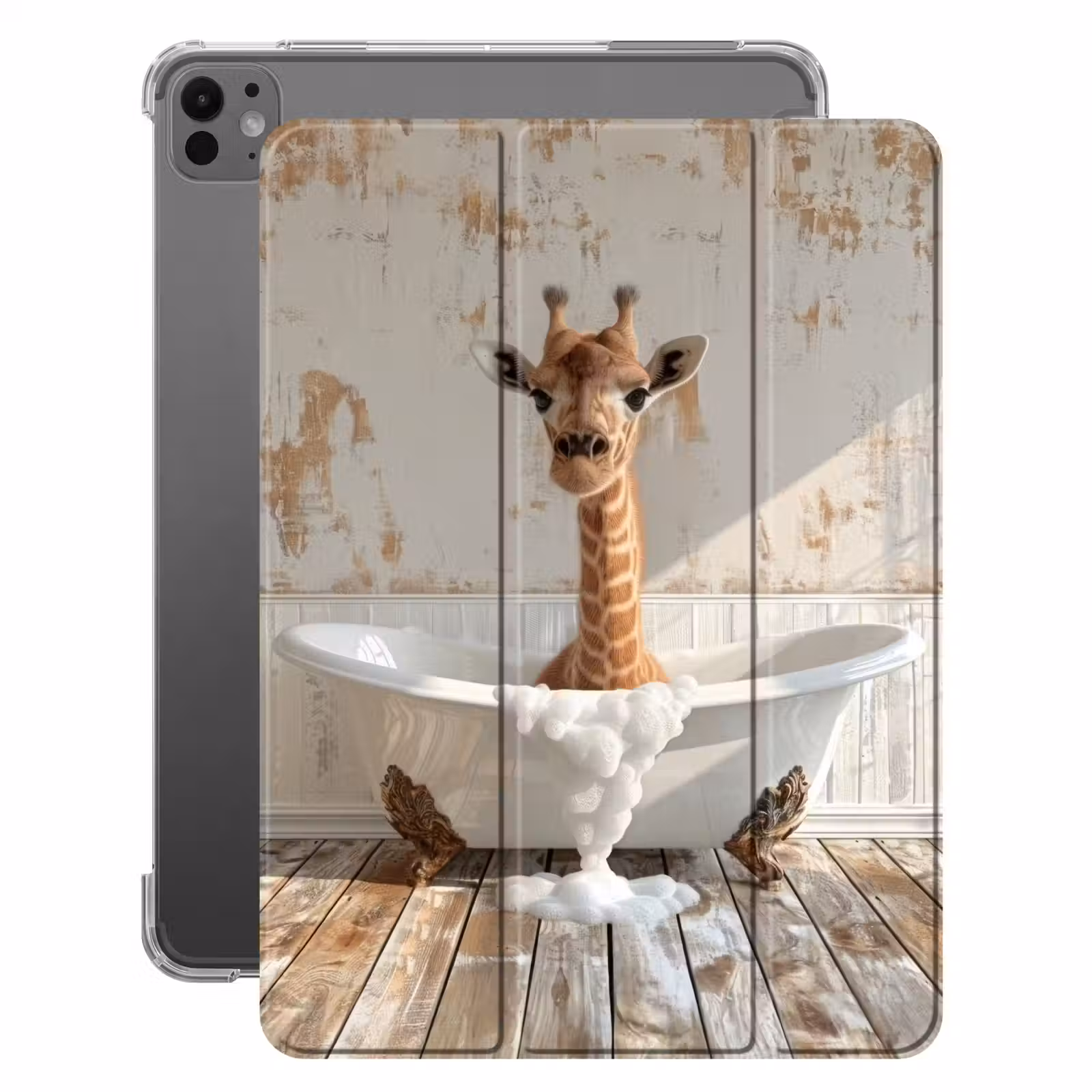 iPad-Hülle - Giraffe - Badewanne - Vintage - Tiere — 1