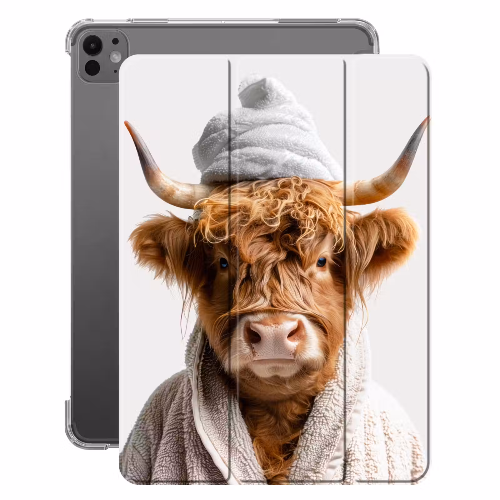 iPad-Hülle - Schottischer Highlander - Bademantel - Kuh - Tiere — 1