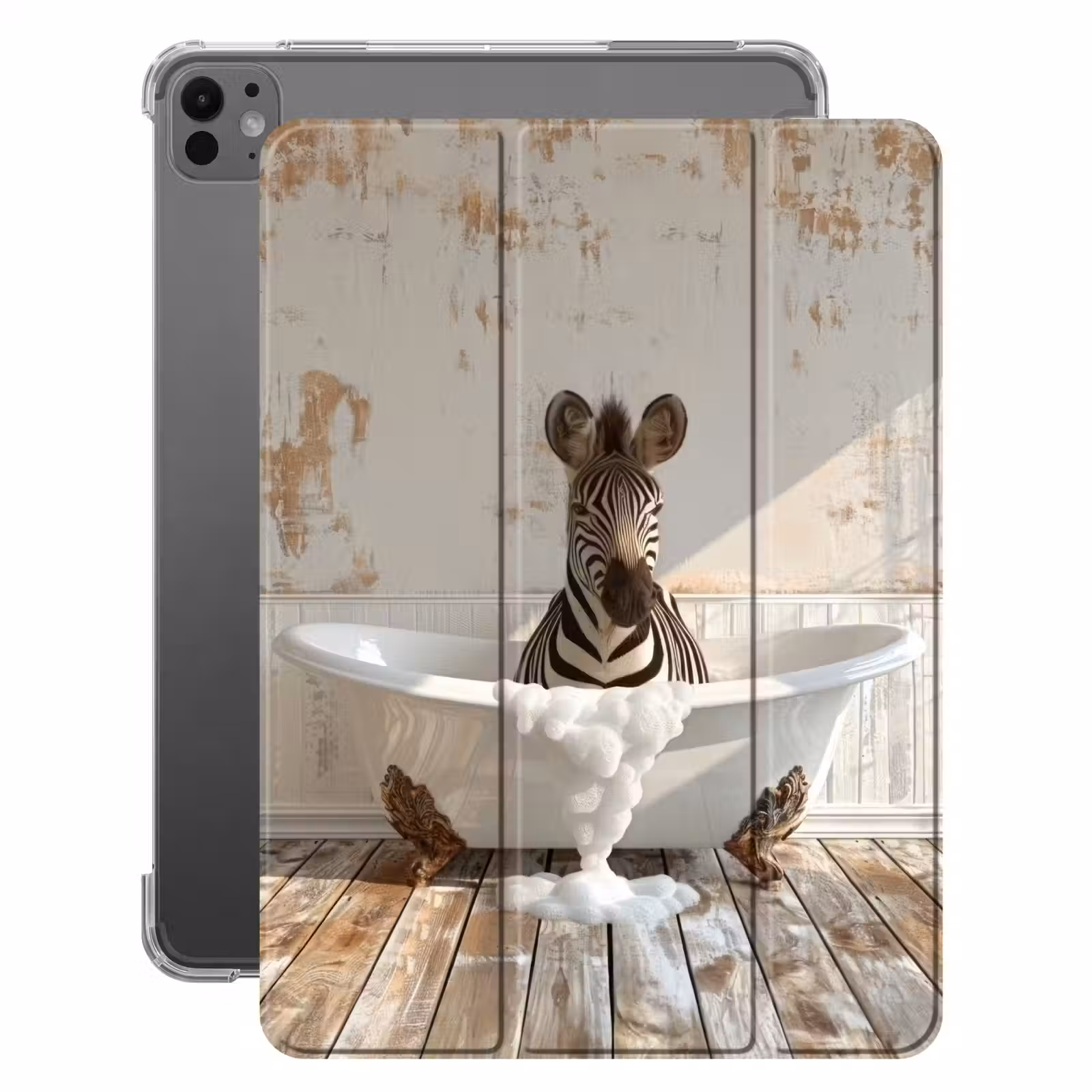 iPad-Hülle - Vintage - Zebra - Wilde Tiere - Badewanne — 1