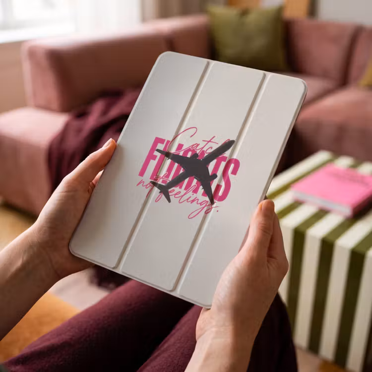 iPad-Hülle - Flüge fangen, nicht Gefühle - Flugzeug - Pink — 4
