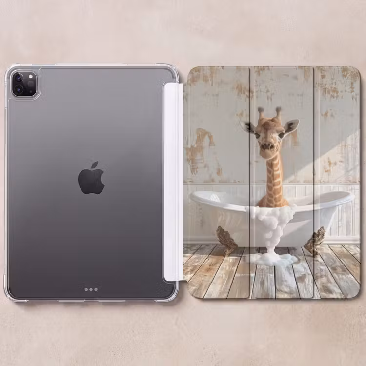 iPad-Hülle - Giraffe - Badewanne - Vintage - Tiere — 6