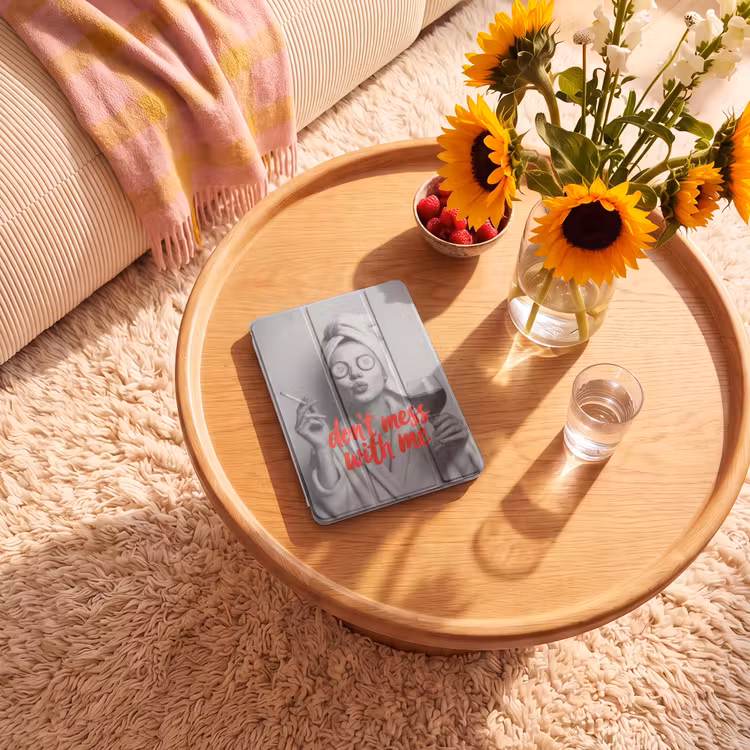 iPad-Hülle - Leg dich nicht mit mir an - Wein - Frau - Zigarette — 2