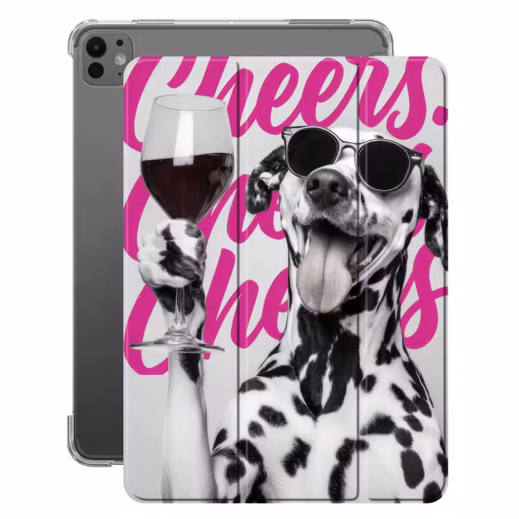 iPad-Hülle - Prost - Hund - Rosa - Wein — 1
