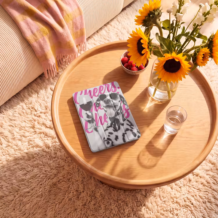 iPad-Hülle - Prost - Hund - Rosa - Wein — 2