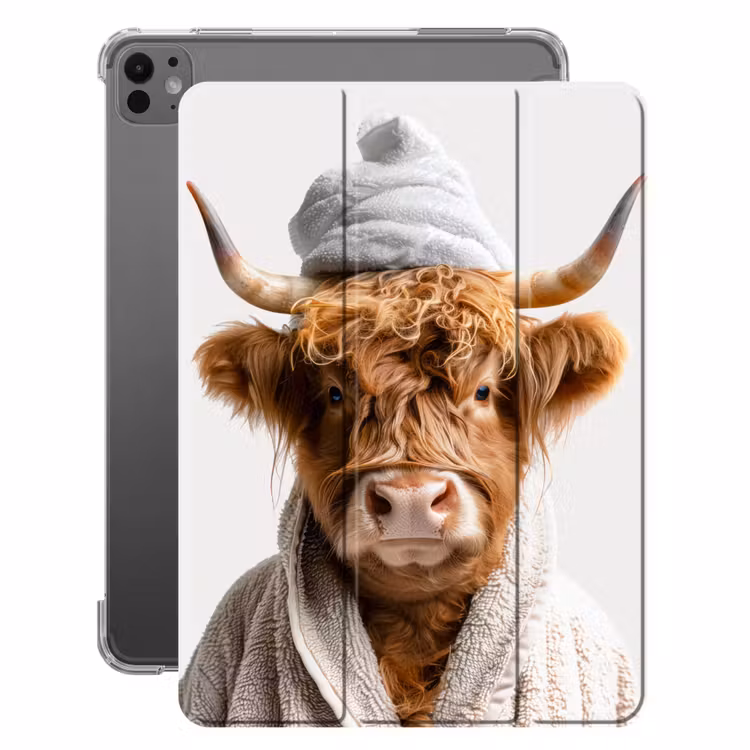 iPad-Hülle - Schottischer Highlander - Bademantel - Kuh - Tiere — 1