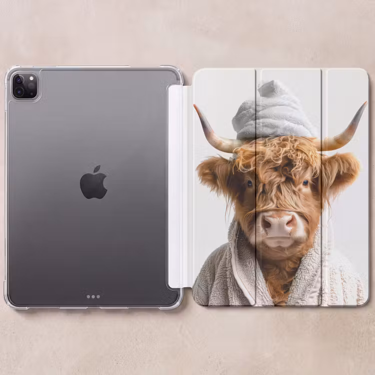 iPad-Hülle - Schottischer Highlander - Bademantel - Kuh - Tiere — 6