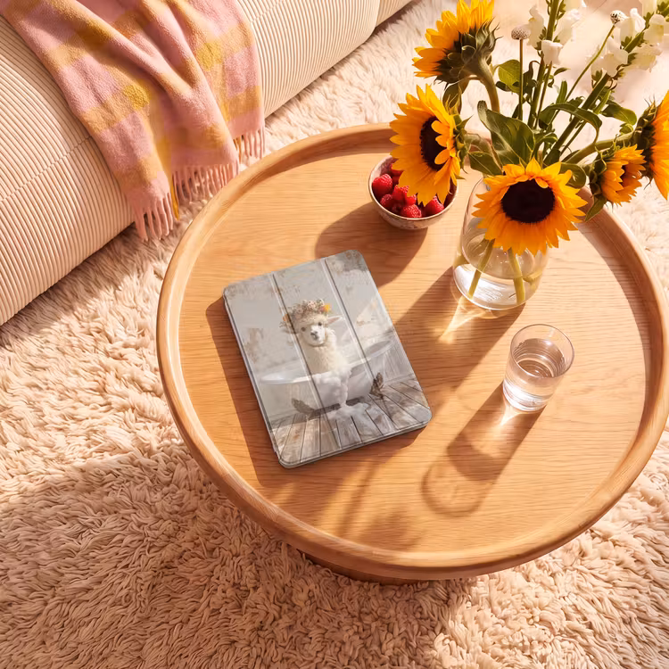 iPad-Hülle - Vintage - Alpaka - Badewanne - Blumen - Tiere — 2