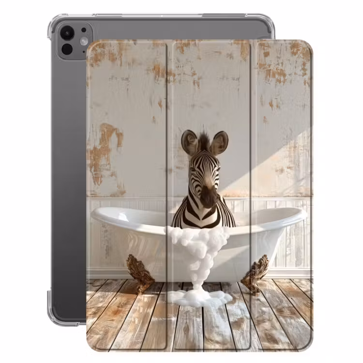 iPad-Hülle - Vintage - Zebra - Wilde Tiere - Badewanne — 1