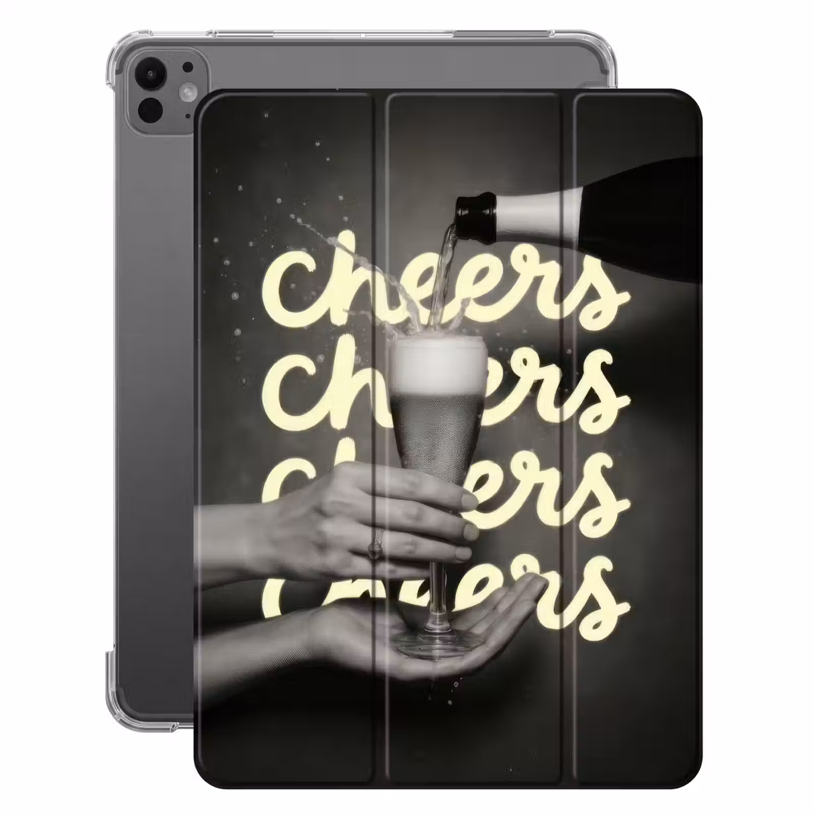 iPad-Hülle - Prost - Wein - Schwarz - Weiß — 1