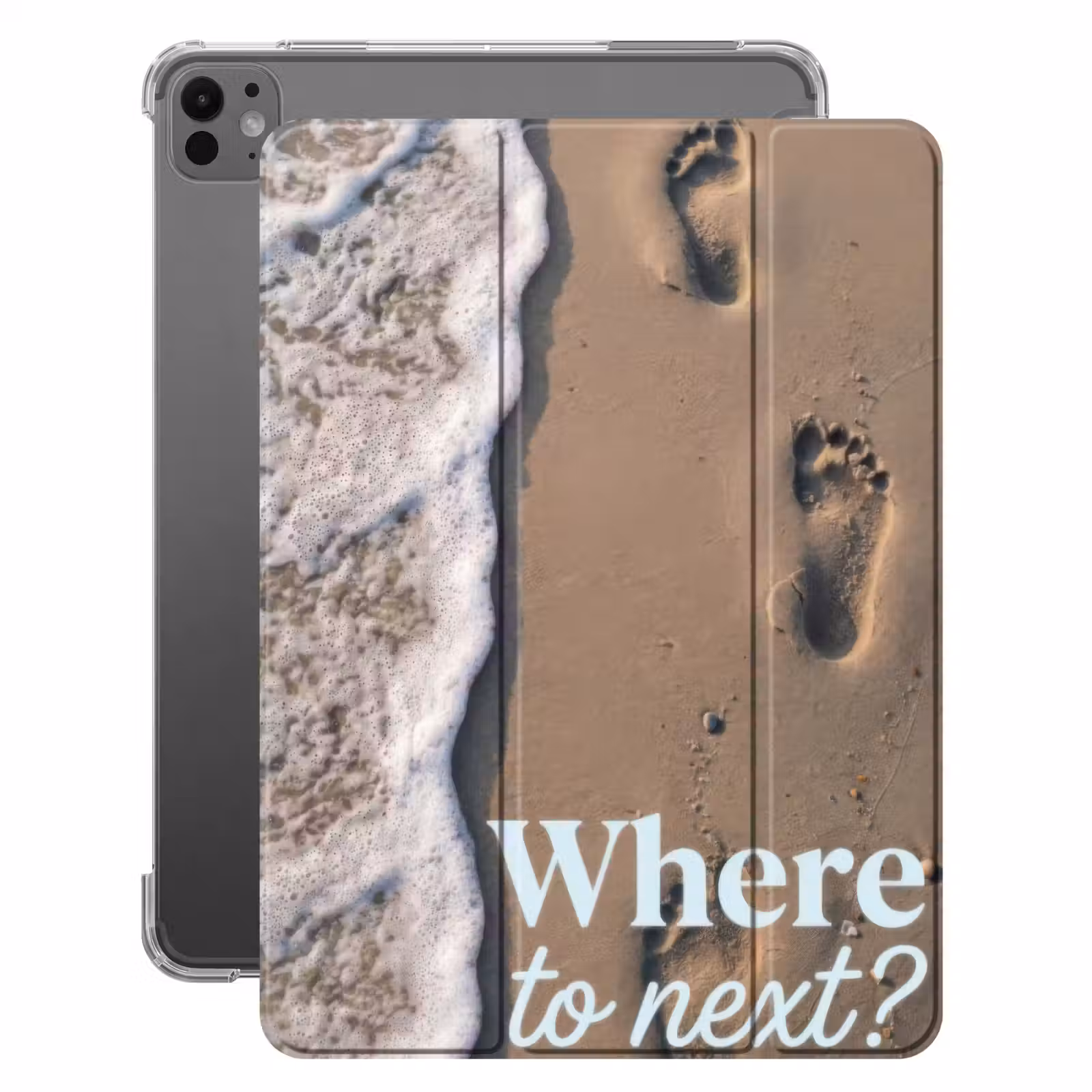 iPad-Hülle - Wohin als nächstes - Strand - Footsteps — 1