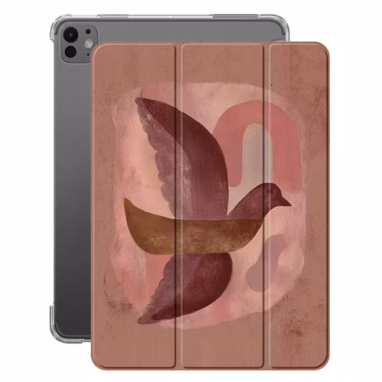 iPad-Hülle - Illustration - Vögel - Abstrakt - Rosa — 1