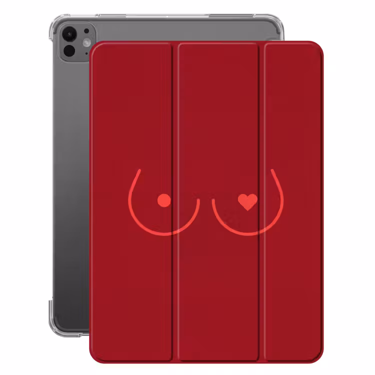 iPad-Hülle - Minimalistisch - Linien-Illustration - Rot — 1