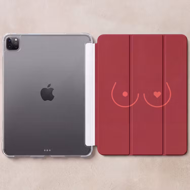 iPad-Hülle - Minimalistisch - Linien-Illustration - Rot — 6
